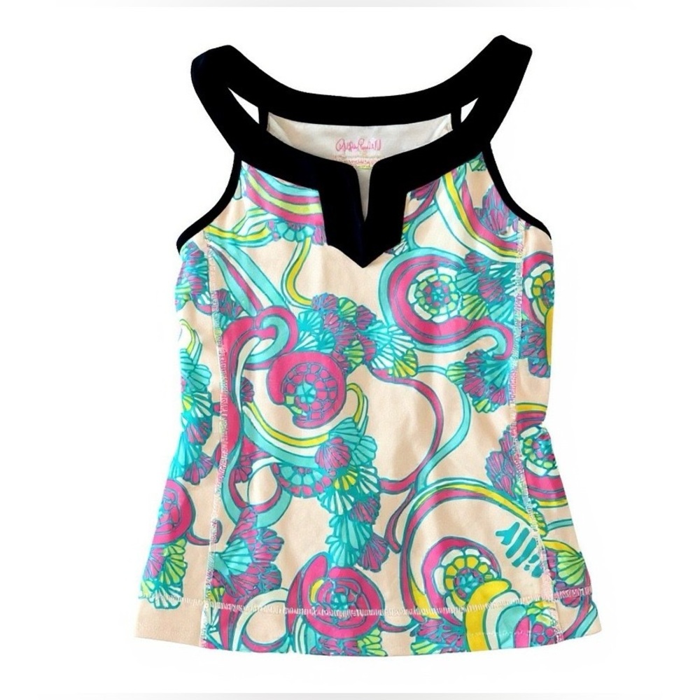 Lilly Pulitzer Colorful Patterned Exercise Workout Top